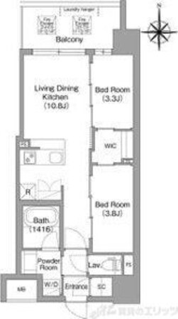 コンフォリア・リヴ東三国駅前ソルテラスの物件間取画像